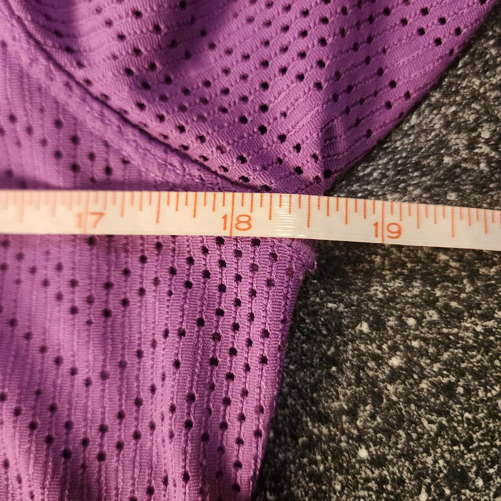 Prana Breathe Hoodie Womens L Purple Perforated V-neck Pocket Long Sleeve Yoga